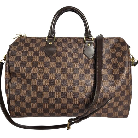 Louis Vuitton Speedy 35 Bandoulière Damier Ebene Canvas Satchel Bag | Authentic - Picture 1 of 16